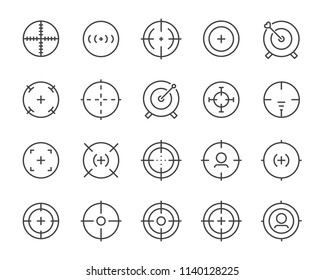 set of target line icons