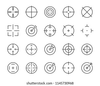set of target line icons
