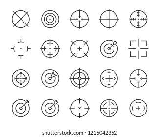 set of target line icons, such as job hunting, aiming, arrow
