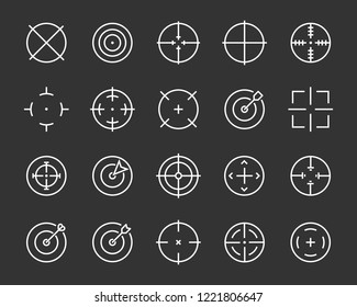 set of target line icons such as aim, hunting, accuracy