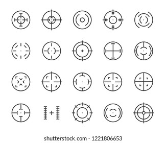 set of target line icons such as aim, hunting, accuracy