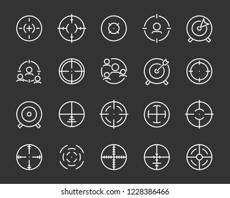 set of target line icons such as aim, hunting, accuracy