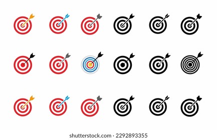 conjunto de iconos vectoriales del logotipo de destino