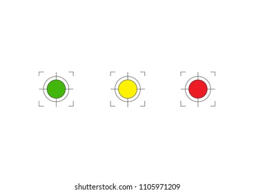 set of targets and destination. Target and aim, targeting and aiming. Vector illustration for web design