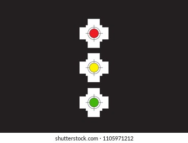 set of targets and destination. Target and aim, targeting and aiming. Vector illustration for web design