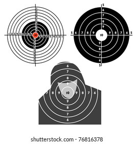 Set targets for practical pistol shooting, exercise. Vector illustration