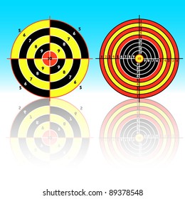 Set targets for practical pistol shooting, exercise. Vector illustration