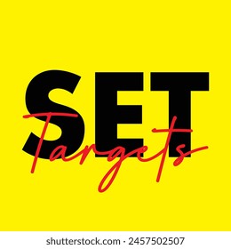 set targets text on yellow background.