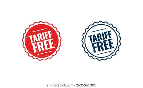 set of tariff free trade policy stamp design vector