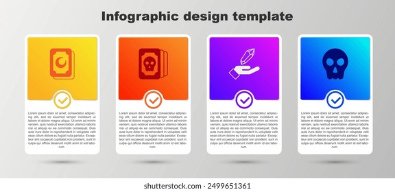 Set Tarot cards, Magic stone and Skull. Business infographic template. Vector