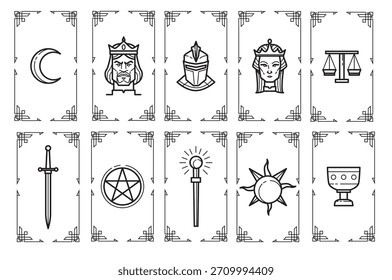 conjunto de ilustração de vetor Tarot