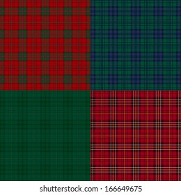 Set of tartan check backgrounds.