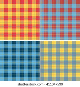 Set of tartan patterns