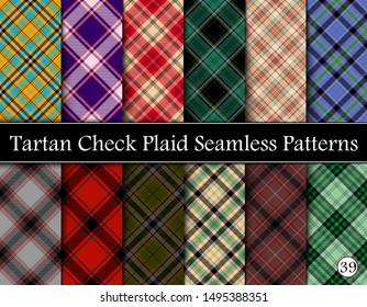 Set Lumberjack Plaid Pattern Different Colors Stock Vector (Royalty ...