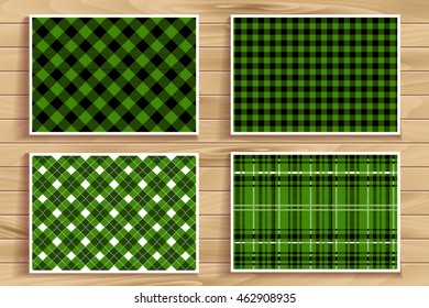 Set Tartan Seamless Pattern. Lumberjack Flannel Shirt Inspired. Seamless Tiles. Trendy Hipster Style Backgrounds. Vector Files Pattern Swatches