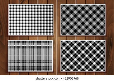 Set Tartan Seamless Pattern. Lumberjack Flannel Shirt Inspired. Seamless Tiles. Trendy Hipster Style Backgrounds. Vector Files Pattern Swatches
