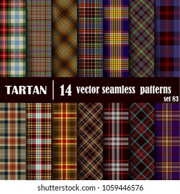 Set Tartan Seamless Pattern. Trendy Illustration for Wallpapers. Tartan Plaid Inspired Background. Suits for Decorative Paper, Fashion Design and House Interior Design