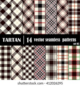 Set Tartan Seamless Pattern. Trendy Illustration for Wallpapers. Seamless Tartan Tiles. Suits for Decorative Paper, Fashion Design and House Interior Design, as Well as for Hand Crafts 