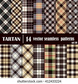 Set Tartan Seamless Pattern. Trendy Illustration for Wallpapers. Seamless Tartan Tiles. Suits for Decorative Paper, Fashion Design and House Interior Design, as Well as for Hand Crafts 