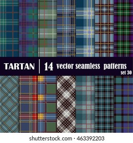 Set Tartan Seamless Pattern. Trendy Vector Illustration for Wallpapers. Seamless Tartan Tiles. Suits for Decorative Paper, Fashion Design and House Interior Design, as Well as for Hand Crafts 