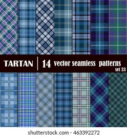 Set Tartan Seamless Pattern. Trendy Vector Illustration for Wallpapers. Seamless Tartan Tiles. Suits for Decorative Paper, Fashion Design and House Interior Design, as Well as for Hand Crafts 