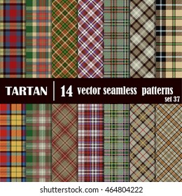 Set Tartan Seamless Pattern. Trendy Vector Illustration for Wallpapers. Seamless Tartan Tiles. Suits for Decorative Paper, Fashion Design and House Interior Design, as Well as for Hand Crafts 