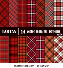 Set Tartan Seamless Pattern. Trendy Vector Illustration for Wallpapers. Seamless Tartan Tiles. Suits for Decorative Paper, Fashion Design and House Interior Design, as Well as for Hand Crafts 