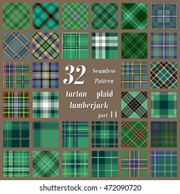 Set Tartan Seamless Pattern. Trendy Vector Illustration for Wallpapers. Seamless Tartan Tiles. Suits for Decorative Paper, Fashion Design and House Interior Design, as Well as for Hand Crafts 