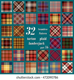 Set Tartan Seamless Pattern. Trendy Vector Illustration for Wallpapers. Seamless Tartan Tiles. Suits for Decorative Paper, Fashion Design and House Interior Design, as Well as for Hand Crafts 