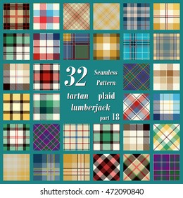 Set Tartan Seamless Pattern. Trendy Vector Illustration for Wallpapers. Seamless Tartan Tiles. Suits for Decorative Paper, Fashion Design and House Interior Design, as Well as for Hand Crafts 