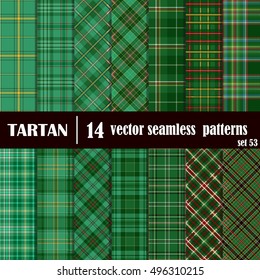 Set Tartan Seamless Pattern. Trendy Vector Illustration for Wallpapers. Seamless Tartan Tiles. Suits for Decorative Paper, Fashion Design and House Interior Design, as Well as for Hand Crafts 