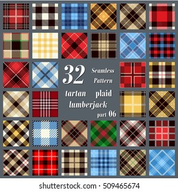 Set Tartan Seamless Pattern. Trendy Vector Illustration for Wallpapers. Seamless Tartan Tiles. Suits for Decorative Paper, Fashion Design and House Interior Design, as Well as for Hand Crafts 