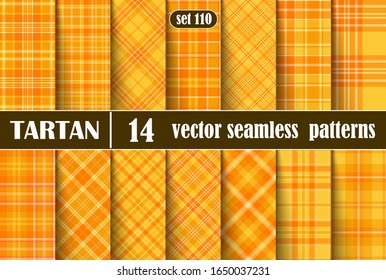 Set Tartan Seamless Pattern. Vector Illustration
