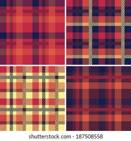 set of tartan seamless patterns 