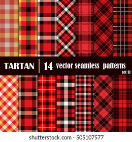 Set Tartan Seamless Pattern.Trendy Illustration for Wallpapers.Tartan Plaid Inspired Background. Suits for Decorative Paper, Fashion Design and House Interior Design, as Well  for Hand Crafts and DIY.