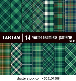 Set Tartan Seamless Pattern.Ilustración de moda para fondos de escritorio.Tartán Planchar fondo inspirado. Trajes decorativos de papel, diseño de moda y diseño interior de la casa, así como artesanías a mano y bricolaje.