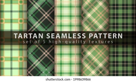 Set Tartan Textil nahtlos Muster.
