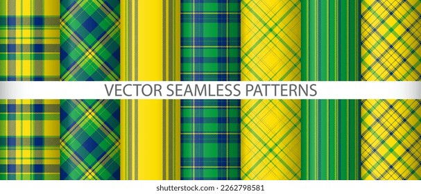 Establecer textura vectorial tartán. Fundido de patrón textil. Comprobar el fondo de la tela sin problemas.