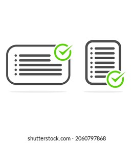 set task completed icon. checklist icons. valid notes. vector illustrations.