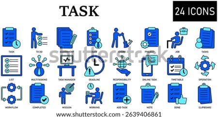 Set of task Icons or symbols Vector fully editable file.