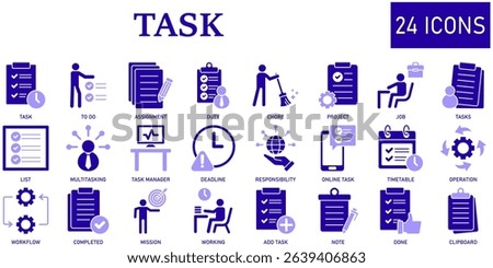 Set of task Icons or symbols Vector fully editable file.