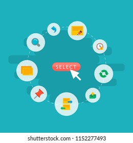 Set of task manager icons flat style symbols with pin, task, deadline and other icons for your web mobile app logo design.