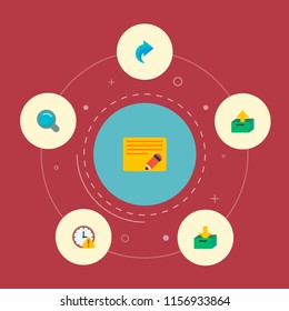 Set of task manager icons flat style symbols with deadline, edit task, archive and other icons for your web mobile app logo design.