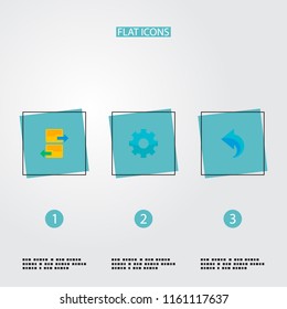 Set of task manager icons flat style symbols with arrange task, setting, undo and other icons for your web mobile app logo design.