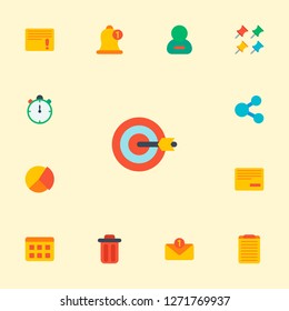 Set of task manager icons flat style symbols with timer, different pins, goal and other icons for your web mobile app logo design.