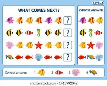 Set Tasks Development Logical Thinking Children Stock Vector (Royalty ...