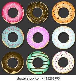 Set of tasty donuts 