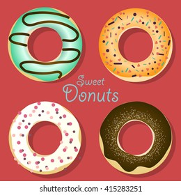 Set of tasty donuts 