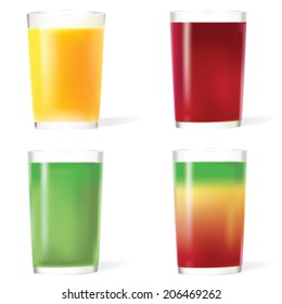 Set of tasty fresh squeezed juices