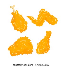 Pollo frito a mano muy sabroso